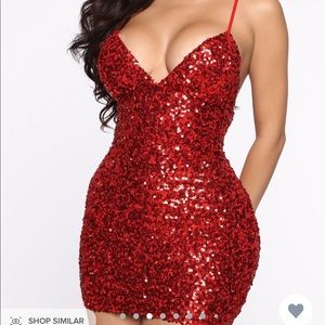 Brand new fashion nova red sequin dress!❤️